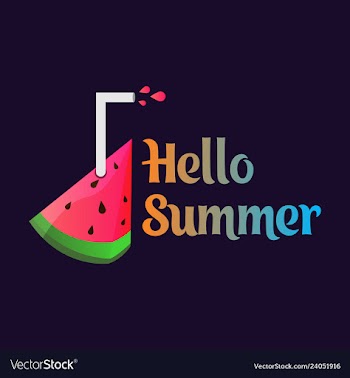 Summer time banner design with white circle for vector image