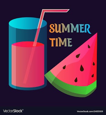 Summer time banner design with white circle for vector image