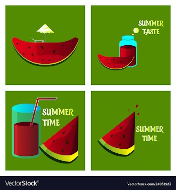Summer time banner design with white circle for vector image