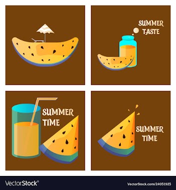 Summer time banner design with white circle for vector image