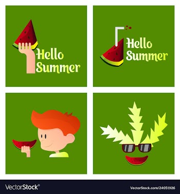 Summer time banner design with white circle for vector image