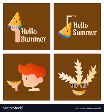 Summer time banner design with white circle for vector image