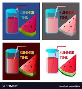 Summer time banner design with white circle for vector image
