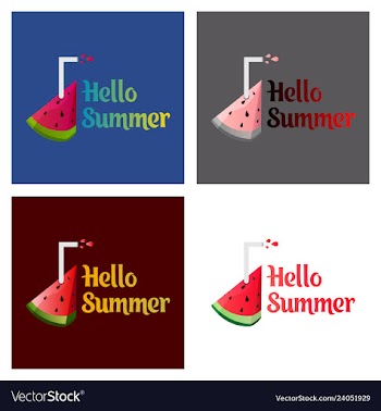 Summer time banner design with white circle for vector image