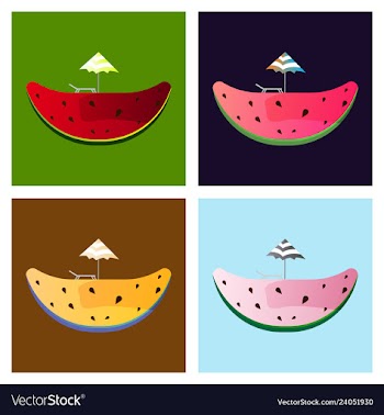 Summer time banner design with white circle for vector image
