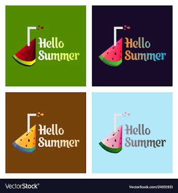 Summer time banner design with white circle for vector image