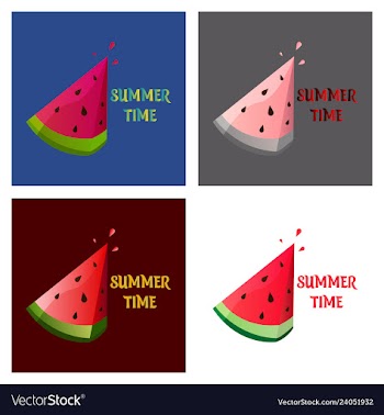 Summer time banner design with white circle for vector image