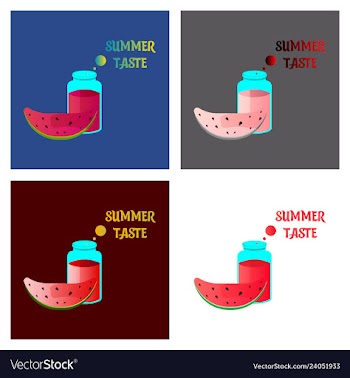 Summer time banner design with white circle for vector image