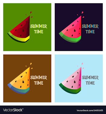 Summer time banner design with white circle for vector image