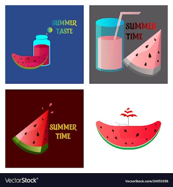 Summer time banner design with white circle for vector image