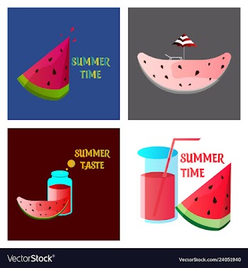 Summer time banner design with white circle for vector image
