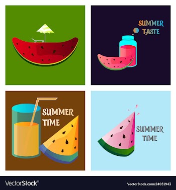 Summer time banner design with white circle for vector image