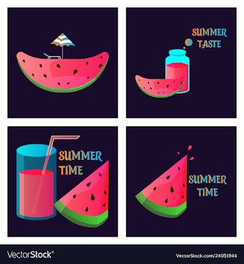 Summer time banner design with white circle for vector image