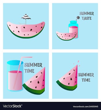 Summer time banner design with white circle for vector image