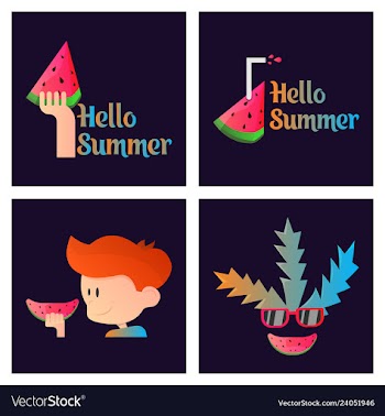 Summer time banner design with white circle for vector image