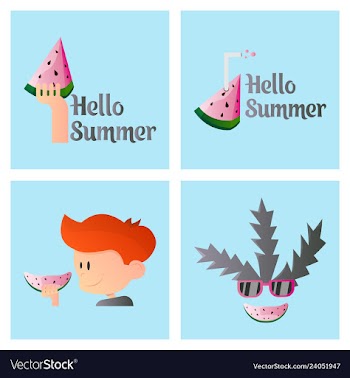 Summer time banner design with white circle for vector image