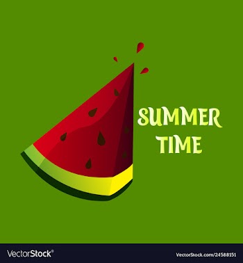 Summer time banner design with white circle for vector image