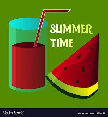 Summer time banner design with white circle for vector image