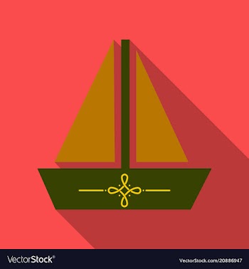 Summer travel design - sail boat vector image