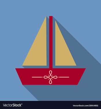 Summer travel design - sail boat vector image