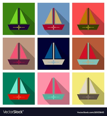 Summer travel design - sail boat vector image