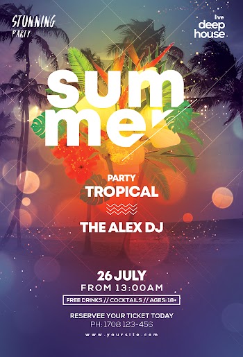 Summer Tropical Free PSD Flyer Template