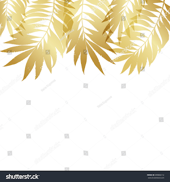 Summer Tropical Palm Tree Gold Leaves Stock Vector (Royalty Free ...
