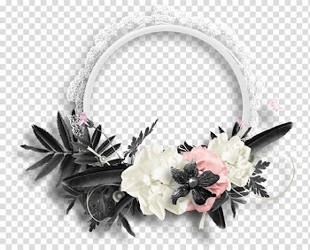 Summer, white petaled flowers wreath transparent background PNG clipart