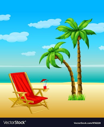 Summer with palm trees vector image