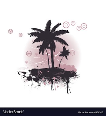 Summer with palm trees vector image