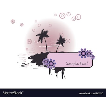 Summer with palm trees vector image