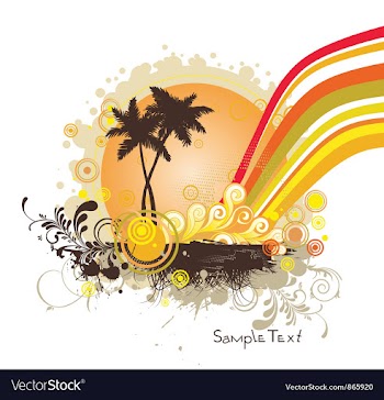 Summer with palm trees vector image