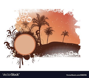 Summer with palm trees vector image