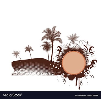 Summer with palm trees vector image