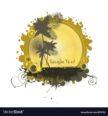 Summer with palm trees vector image