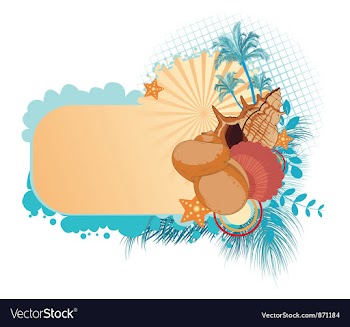 Summer with sea creatures vector image