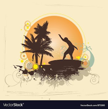 Summer with surfer vector image