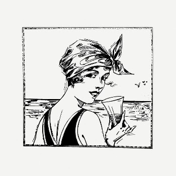 Summer woman portrait clipart, vintage | Free PSD Illustration - rawpixel
