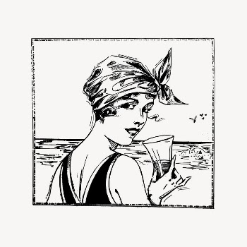 Summer woman portrait drawing, vintage | Free Vector Illustration - rawpixel