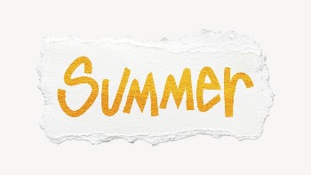 Summer word sticker, ripped paper | Free PSD - rawpixel