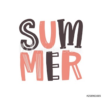 Summer word written with cool funky calligraphic font