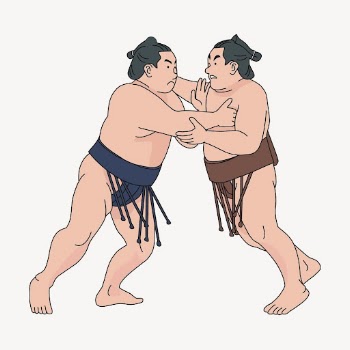 Sumo wrestlers collage element, sport | Free PSD - rawpixel