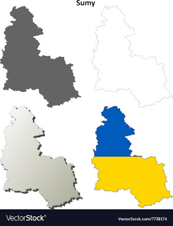 Sumy blank outline map set vector image
