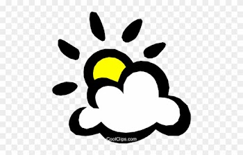 Sun &amp; Clouds Royalty Free Vector Clip Art Illustration - Sonne Und Wolken Clipart