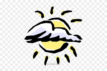 Sun &amp; Clouds Royalty Free Vector Clip Art Illustration - Sun &amp; Clouds Royalty Free Vector Clip Art Illustration