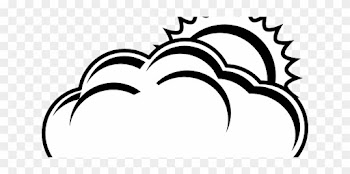 Sun And Clouds Clipart Black And White