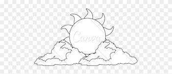 Sun And Clouds Illustration - Vector Graphics