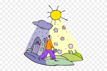 Sun Behind Rain Cloud Clip Art - Clip Art
