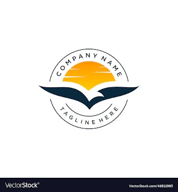 sun bird logo design template birds fly