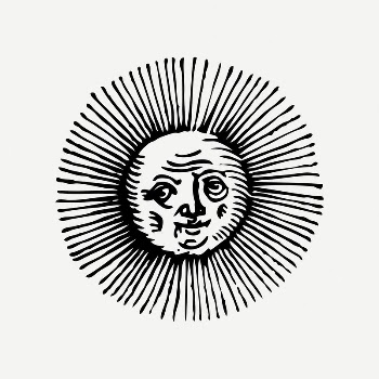 Sun collage element, black & | Free PSD Illustration - rawpixel